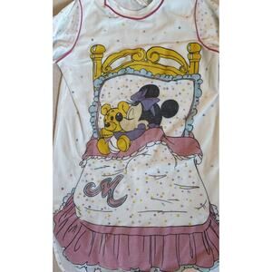 Vintage Walt Disney Minnie Mouse Girls Nightgown Dress Shirt Sz 8 USA Made Rare